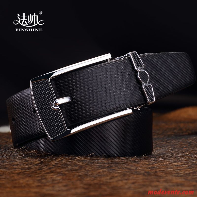 Ceinture Homme Cuir Véritable Mode Milieu Étudiant Loisir Tendance Blanc Noir