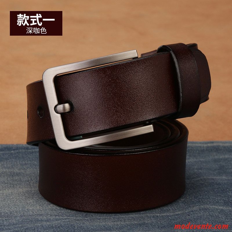 Ceinture Homme Denim Loisir Jeune Jeunesse Âge Moyen Boucle Foncé