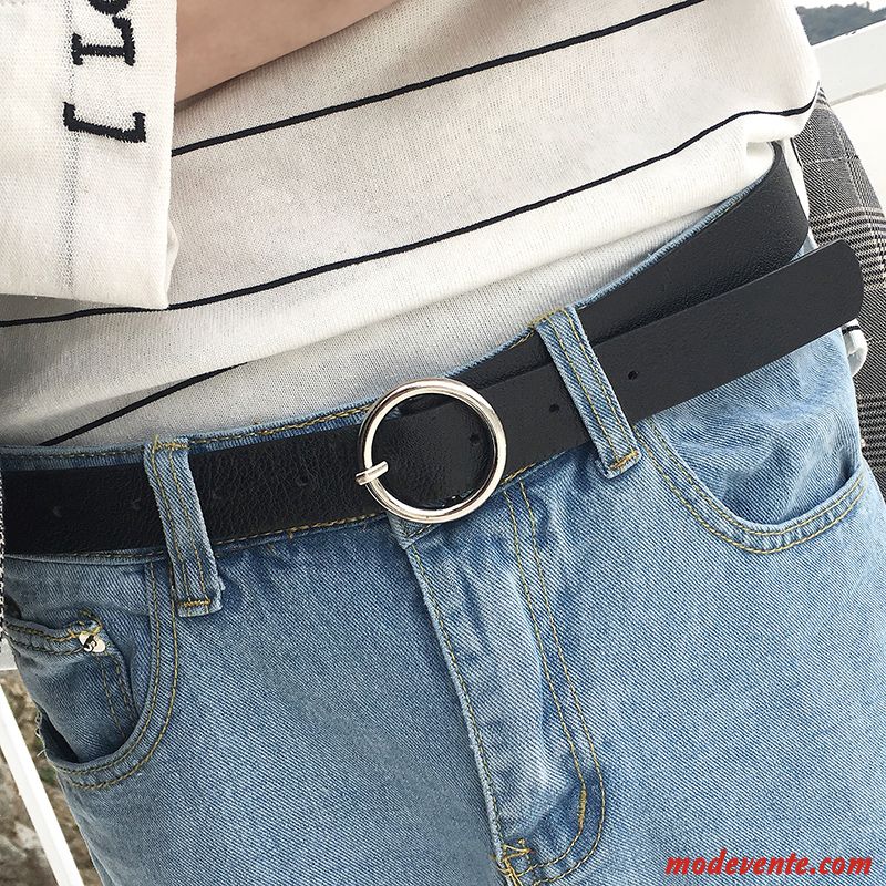 Ceinture Homme Personnalité All-match Tendance Le Nouveau Femme Boucle Noir