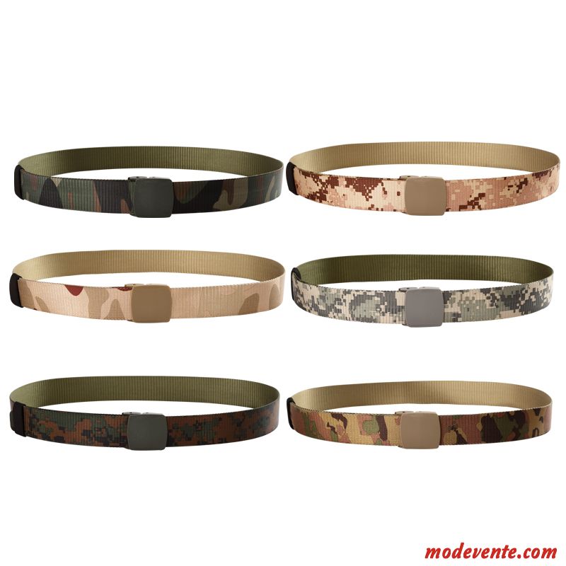 Ceinture Homme Tactique Authentique De Plein Air Jeunesse Camouflage Toile Vert Or