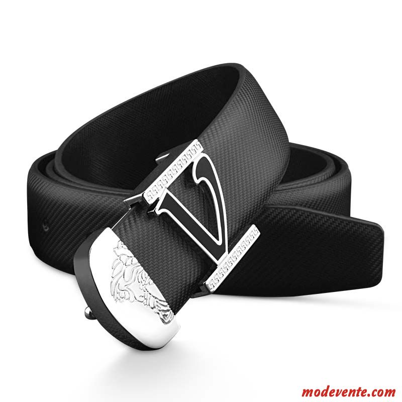 Ceinture Homme Tendance Cuir Véritable Britanique Jeune Lisse Jeunesse Blanc Noir