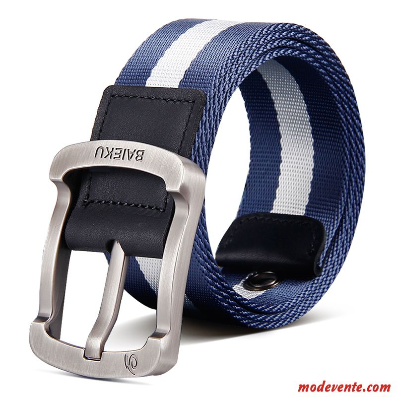 Ceinture Homme Toile Été Jeunesse Simple Loisir Nylon Bleu