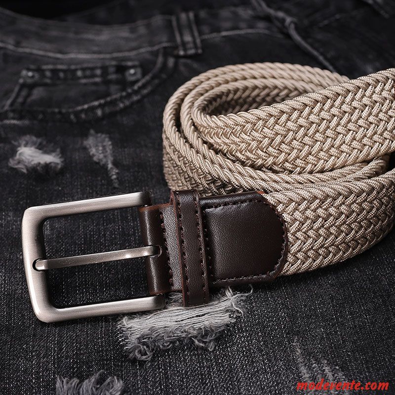 Ceinture Homme Élasticité Élastique Mode Tissage Loisir Toile