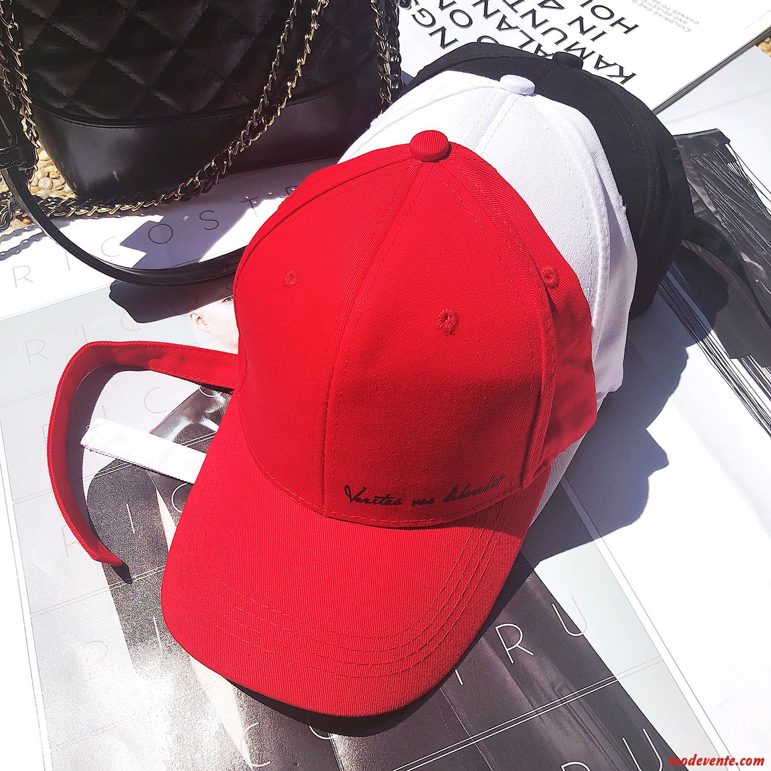 Chapeau Femme Casquette De Baseball Crème Solaire Été All-match Ombre Rouge