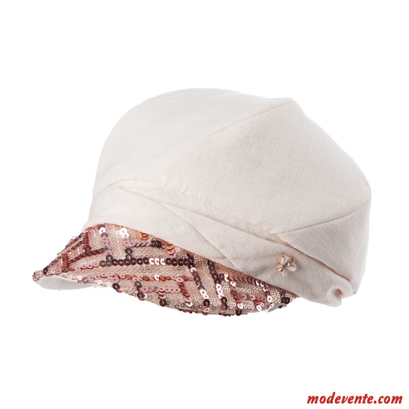 Chapeau Femme Crème Solaire L'automne Paillettes Beige Mode Casquette