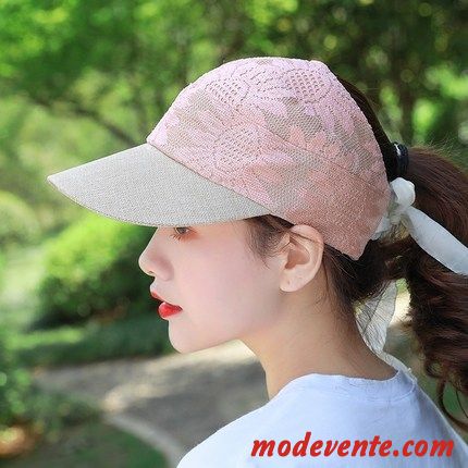 Chapeau Femme Crème Solaire Respirant Courir Voyage Été Ombre Rose