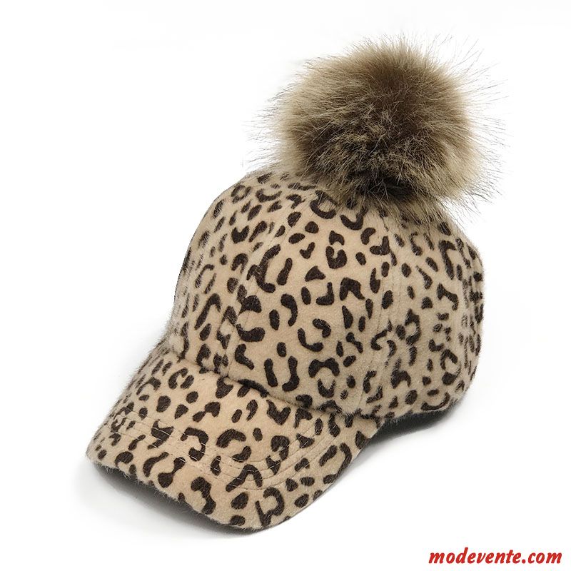 Chapeau Femme Hairball Printemps Tendance Leopard Casquette Enfant