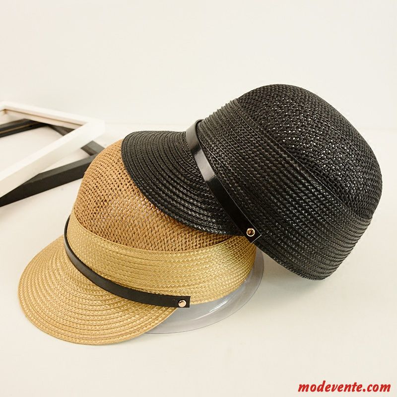 Chapeau Femme Piqûre Été Tendance Casquette Ombre All-match Noir