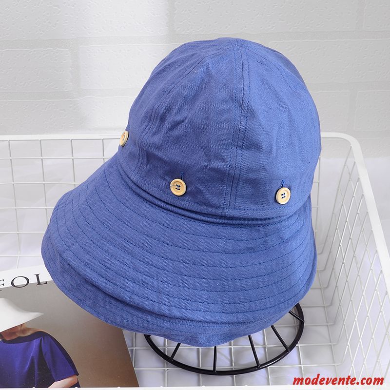 Chapeau Femme Été Multifonctions Vacances Tendance Chapeau De Pêcheur Voyage Bleu