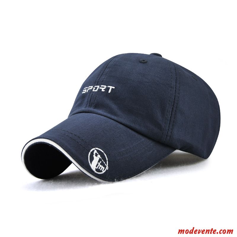 Chapeau Homme All-match Femme Casquette De Baseball Loisir Coton Crème Solaire Bleu