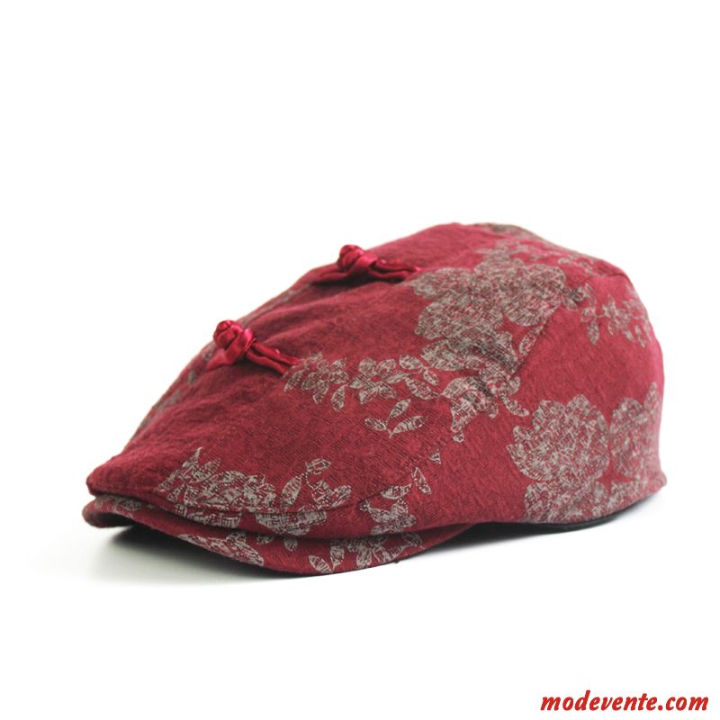 Chapeau Homme L'automne Femme Voyage Casquette Milieu Rétro Rouge