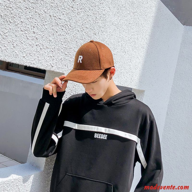 Chapeau Homme Le Nouveau Casquette De Baseball Allongé Hiver Lettre Brodé Marron