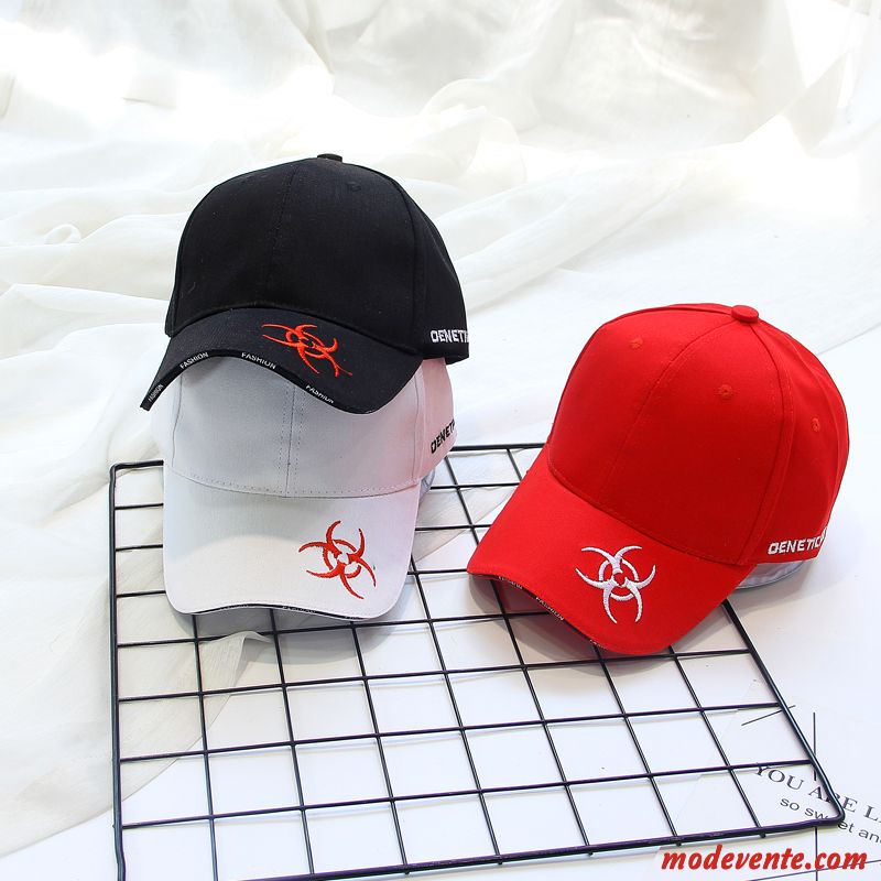 Chapeau Homme Ombre Femme Simple Étudiant Brodé Casquette Rouge