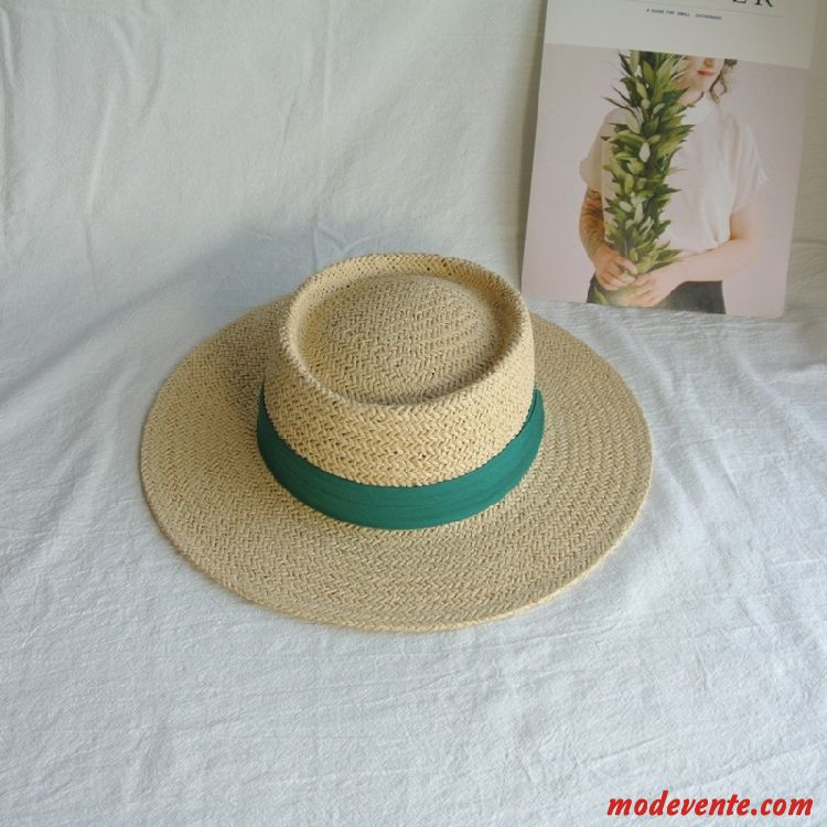 Chapeau Homme Réseau Tissage Femme Beige Vacances Été Rouge Vert