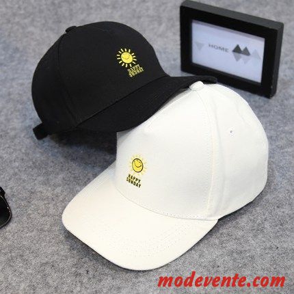 Chapeau Homme Été Amoureux Tendance All-match Femme Casquette Blanc Noir