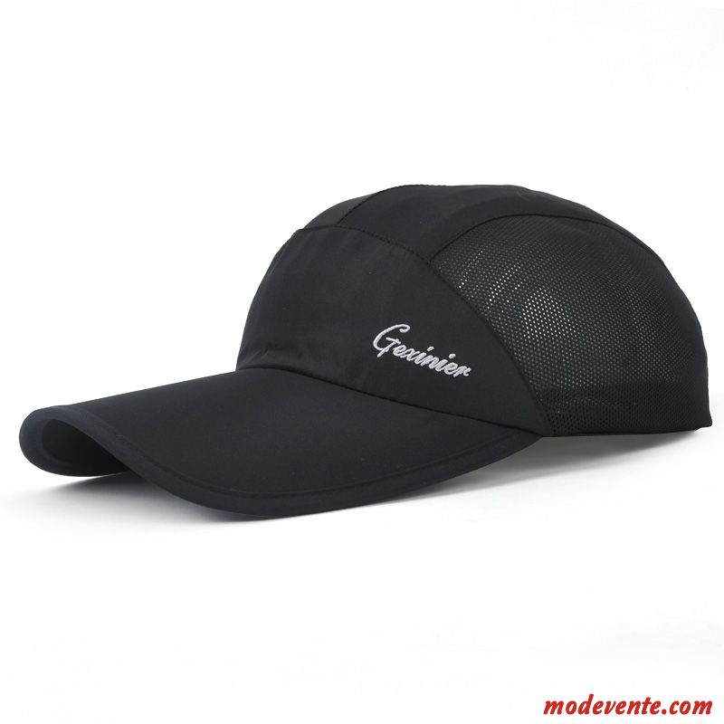 Chapeau Homme Été Crème Solaire Chapeau De Soleil Respirant Chapeau De Pêcheur Casquette De Baseball Noir