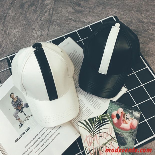 Chapeau Homme Été Étudiant Tendance All-match Casquette Femme Blanc