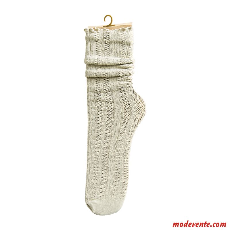 Chaussette Femme Chaussettes En Coton Long Stock Milieu Été Réseau Section Mince Vert