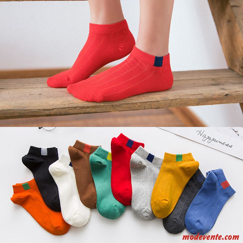 Chaussette Femme Vent De L'université Chaussette Courte Chaussettes En Coton Invisible Charmant Faible Rouge Clair