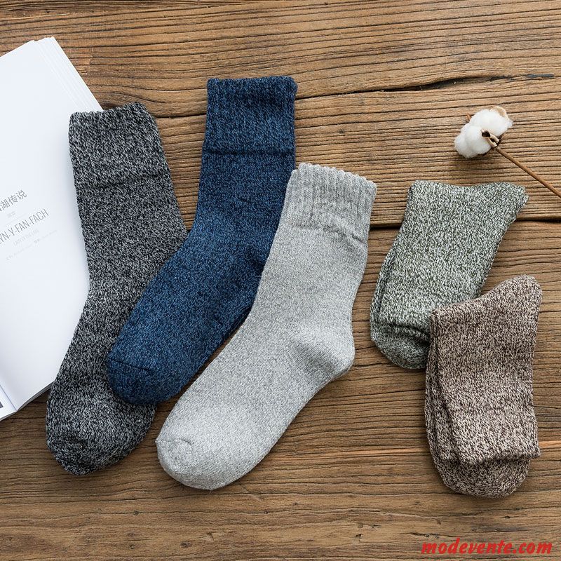 Chaussette Homme Garder Au Chaud Serviette Plus Épais Chaussette Longue Terry Chaussettes En Coton Bleu