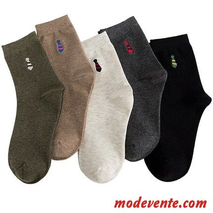 Chaussette Homme Quatre Saisons Tendance Chaussettes En Coton Chaussette Longue L'automne Milieu Pure Vert