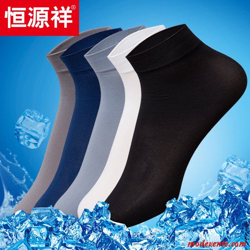 Chaussette Homme Été Chaussette Courte La Soie De Glace Respirant Section Mince Très Mince Noir