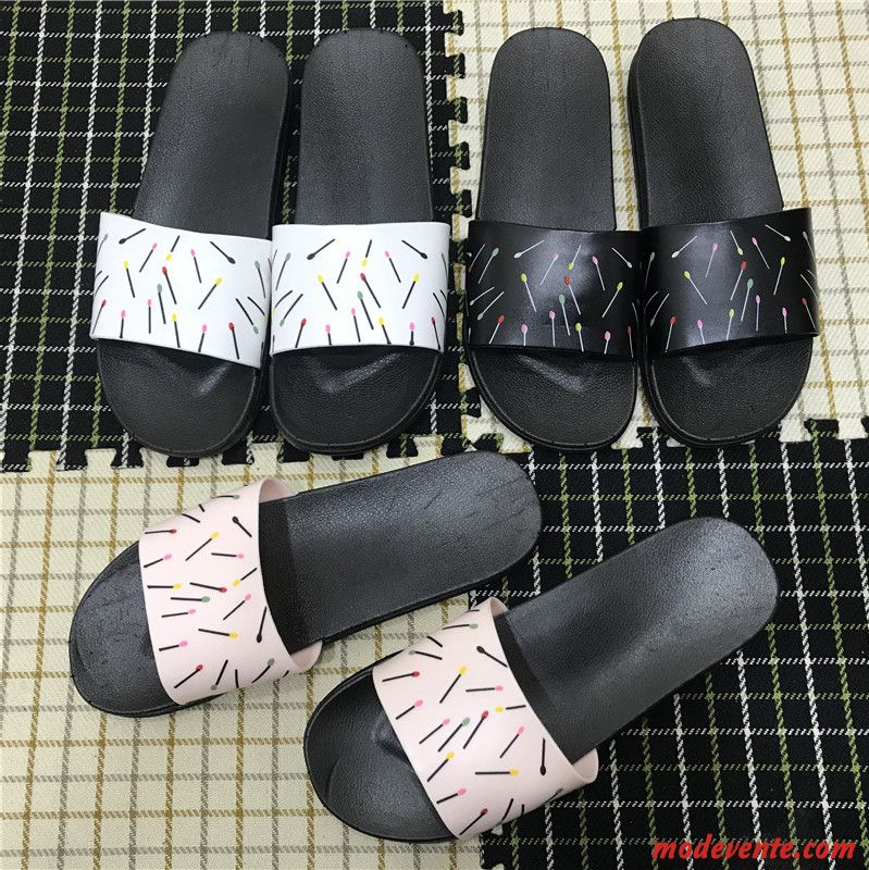 Chaussons Femme Antidérapant Dame Jeunesse Flats Couleur Décontractée Noir