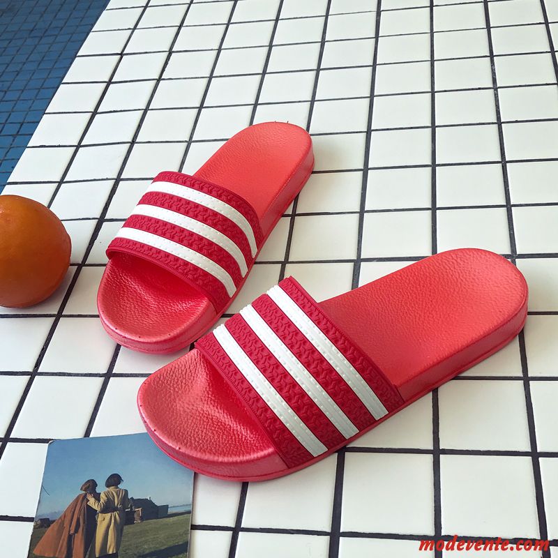 Chaussons Femme De Maison Mode Antidérapant Fantaisie Homme Été Rouge