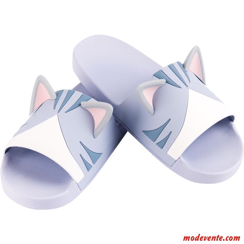 Chaussons Femme Outwear Tongs Chaussons Été Intérieur Fantaisie Dessin Animé Gris