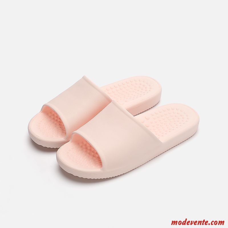 Chaussons Femme Semelle Épaisse Intérieur Tongs Chaussons Antidérapant Été Homme Rose