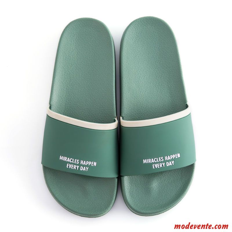 Chaussons Homme Antidérapant Semelle Doux Semelle Épaisse Tongs Chaussons Fantaisie Femme Vert