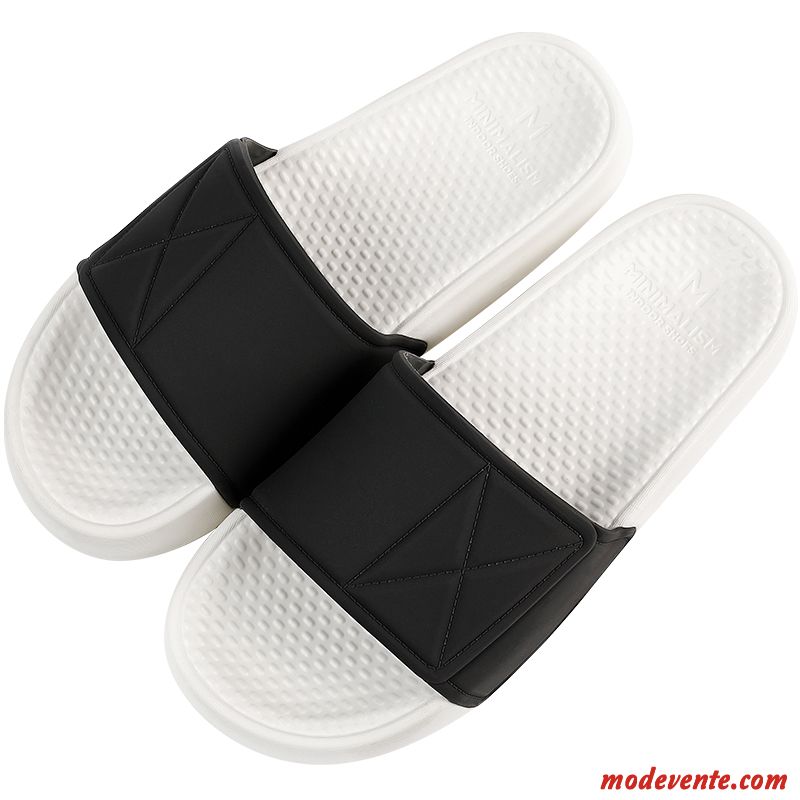 Chaussons Homme Fantaisie Femme Salle De Bains Tongs Chaussons Été Antidérapant Noir