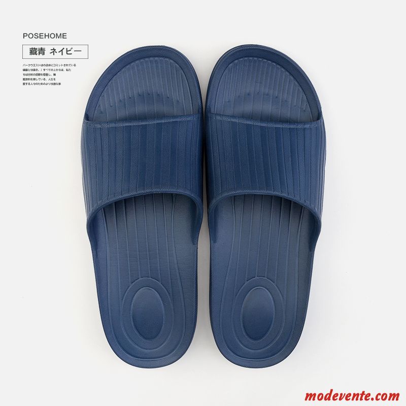 Chaussons Homme Fantaisie Salle De Bains De Maison Femme Intérieur Semelle Doux Bleu