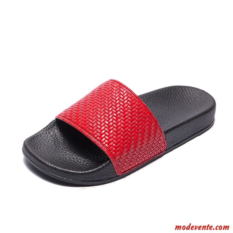 Chaussons Homme Printemps Porter Mode Tongs Chaussons Été Outwear Rouge