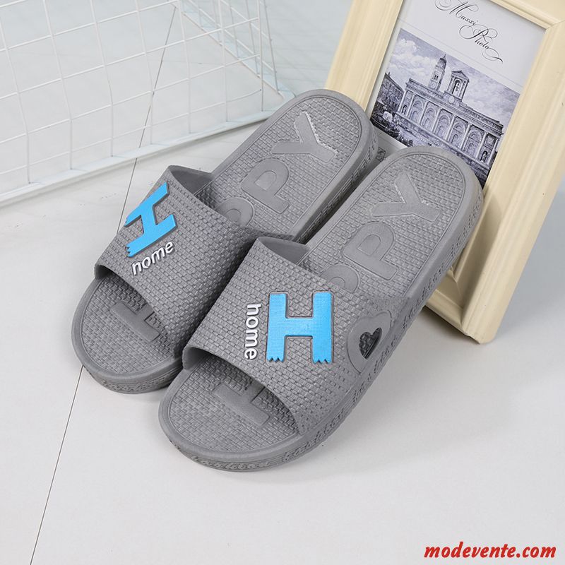 Chaussons Homme Tongs Chaussons Semelle Épaisse Fantaisie Porter Antidérapant Été Gris