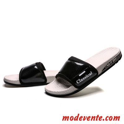 Chaussons Homme Été Femme Tongs Chaussons Simple Fantaisie Outwear Noir