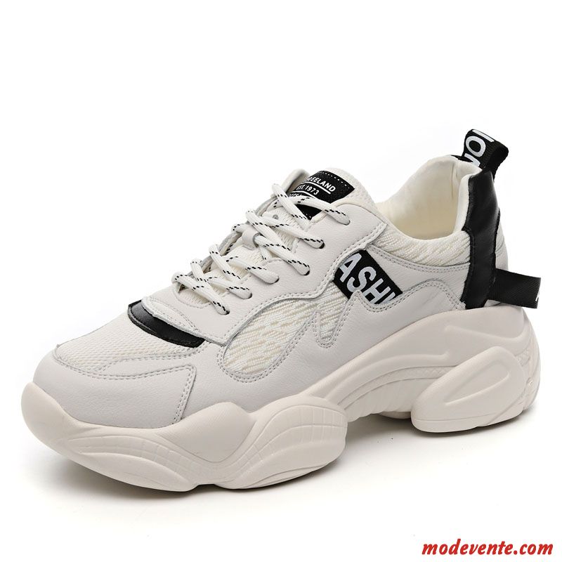 Chaussures Basses Femme Sport Tous Les Assortis Mesh Augmenté Ultra Décontractée Blanc Noir Rouge