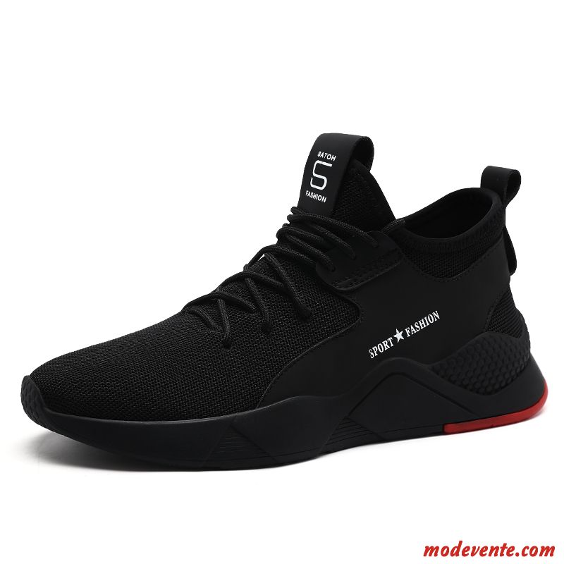 Chaussures Basses Homme Respirant Tous Les Assortis Mocassin Décontractée Tendance Sport Noir