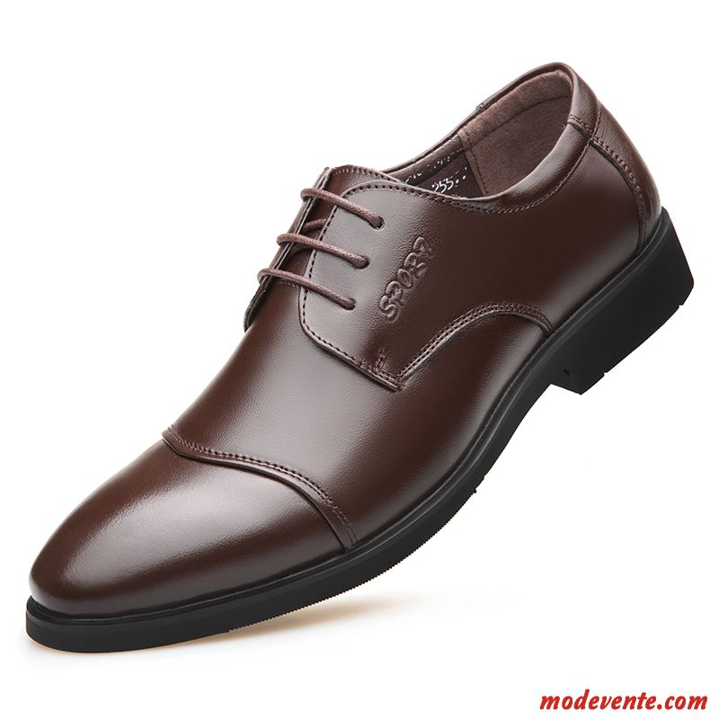 Chaussures De Ville Homme Angleterre Costume Formel Entreprise Cuir Véritable L'automne Chaussures En Cuir Noir Marron