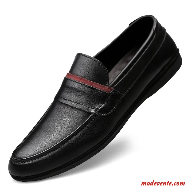 Chaussures De Ville Homme Chaussures En Cuir Basse Cuir Véritable Décontractée Dessus Cuir Entreprise Noir