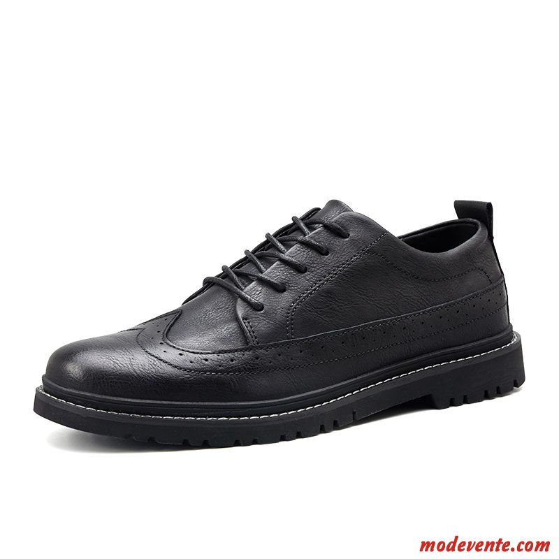 Chaussures De Ville Homme Chaussures En Cuir Tous Les Assortis Tendance Décontractée Été Entreprise Noir