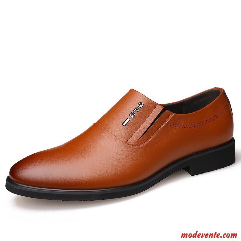 Chaussures De Ville Homme Cuir Véritable Les Bretelles Chaussures En Cuir Décontractée Flâneurs Entreprise Marron