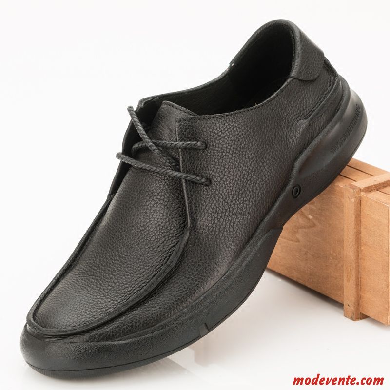 Chaussures De Ville Homme Décontractée Entreprise Été Semelle Épaisse Tendance Printemps Noir