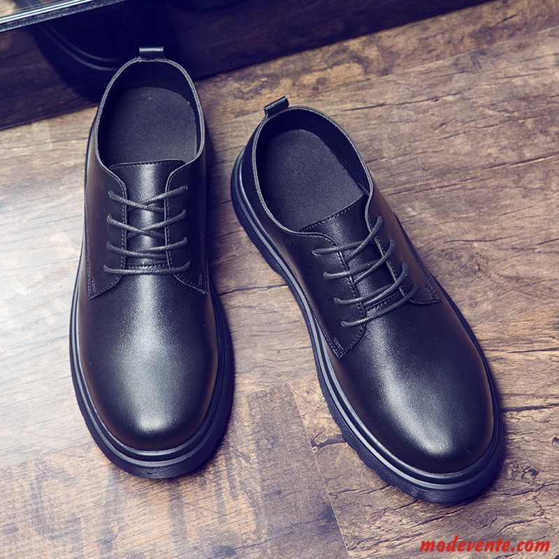 Chaussures De Ville Homme Entreprise Tous Les Assortis Chaussures En Cuir Respirant Tendance Gros Noir