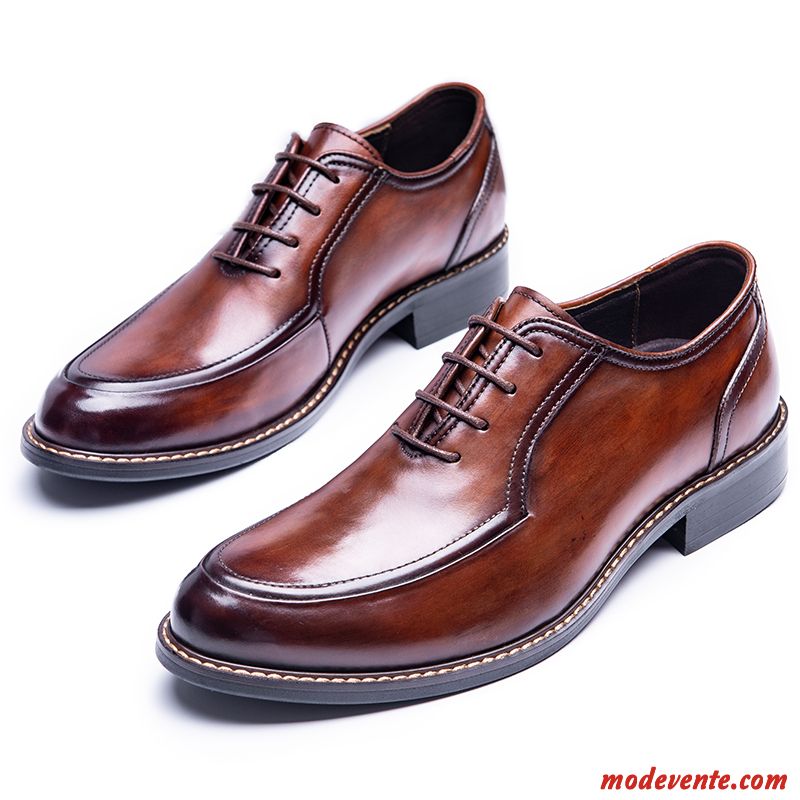 Chaussures De Ville Homme Mariage Entreprise Cuir Été Chaussures En Cuir Dessus Cuir Marron