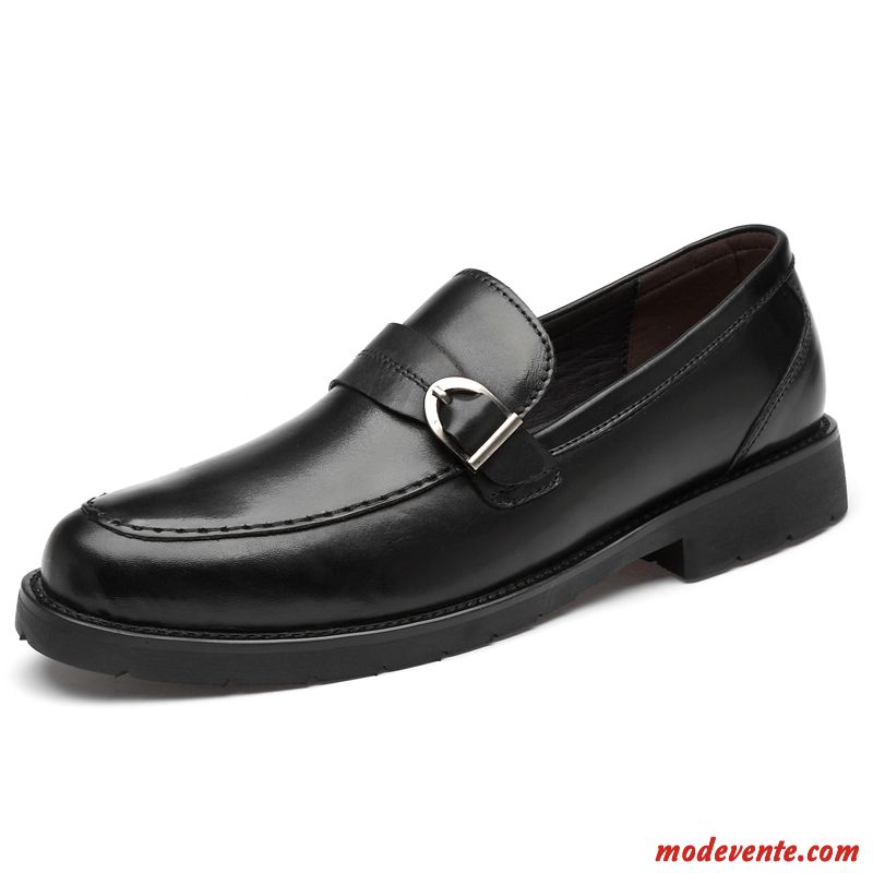 Chaussures De Ville Homme Mocassin Crocodile Chaussures En Cuir Décontractée Angleterre Cuir Véritable Noir