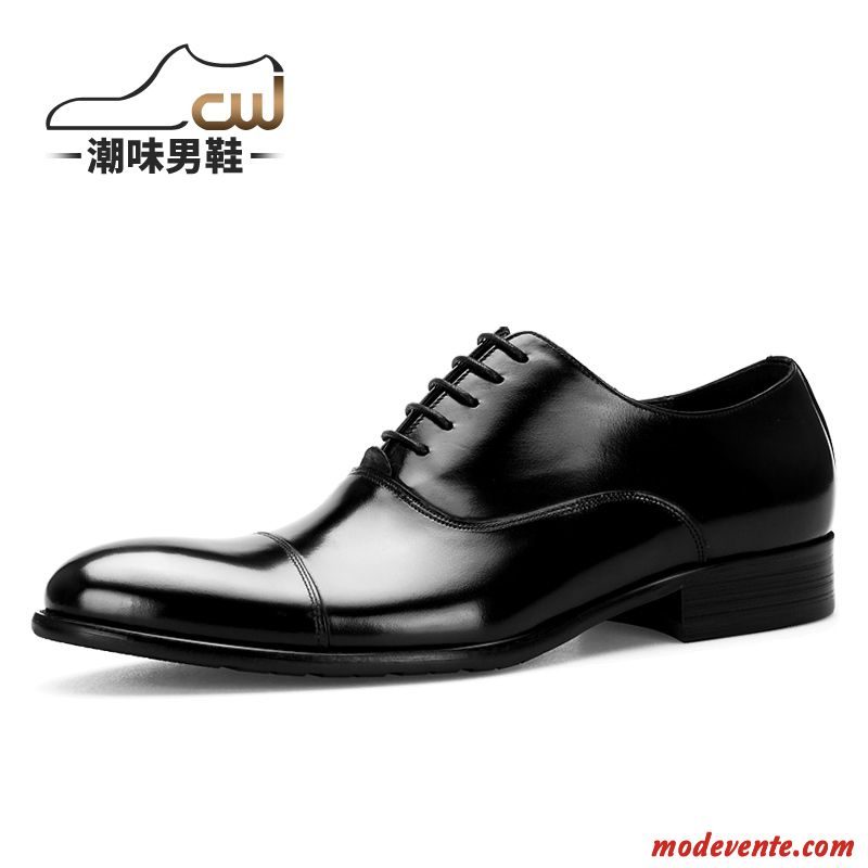 Chaussures De Ville Homme Oxford Costume Formel Entreprise Pointe Pointue Printemps Angleterre Noir