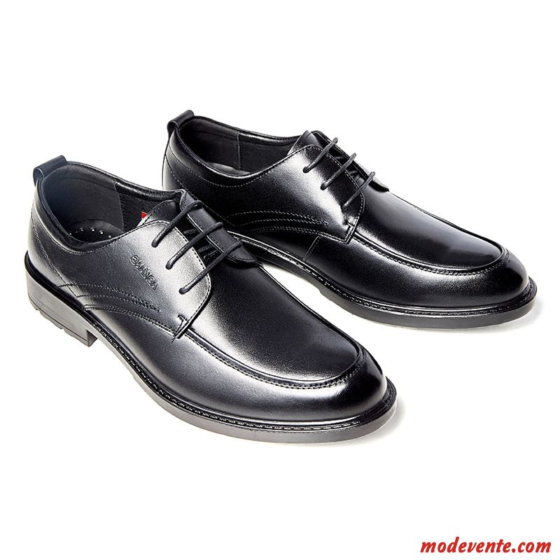 Chaussures De Ville Homme Plus De Velours Angleterre Chaussures En Cuir Costume Formel Banlieue Tous Les Assortis Noir