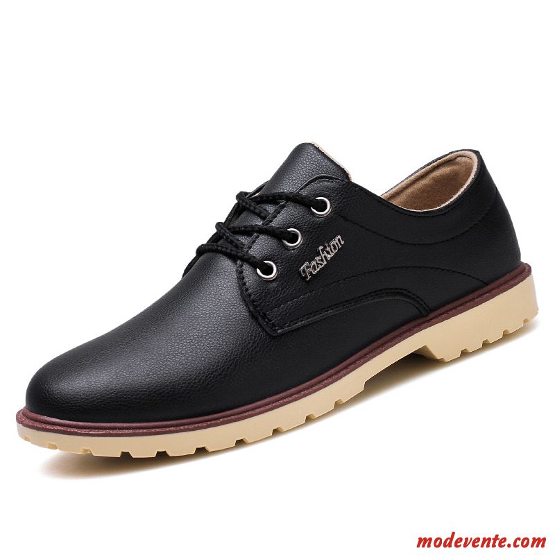 Chaussures De Ville Homme Tendance Décontractée Respirant Entreprise Printemps Chaussures En Cuir Noir