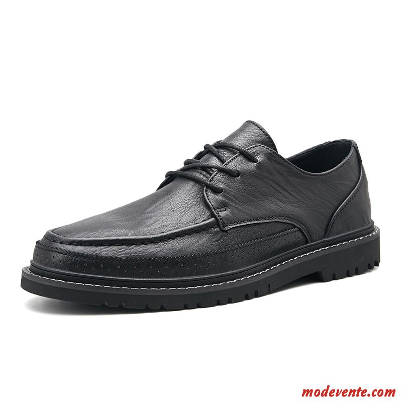 Chaussures De Ville Homme Tous Les Assortis Tendance Costume Formel Chaussures En Cuir Angleterre Respirant Noir